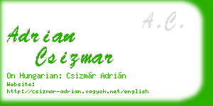 adrian csizmar business card
